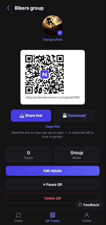 Share your QR code